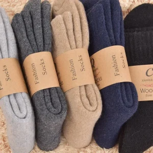 Merino Wool Socks Male Unisex  Thermal Cashmere Socks Fleece Terry Loop Middle Tube Socks High Quality
