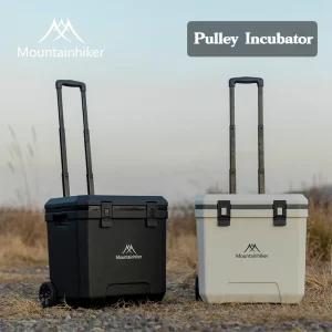 MOUNTAINHIKER 36L Outdoor Refrigerator with Trolley Wheels Incubator Portable Warm Box