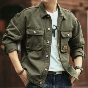 Classic vintage denim jacket for men