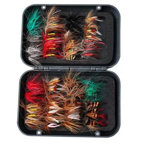 41pcs Box Bionic Fly Hook Set Artificial Insect  Fly Fishing Lures for Trout Carp